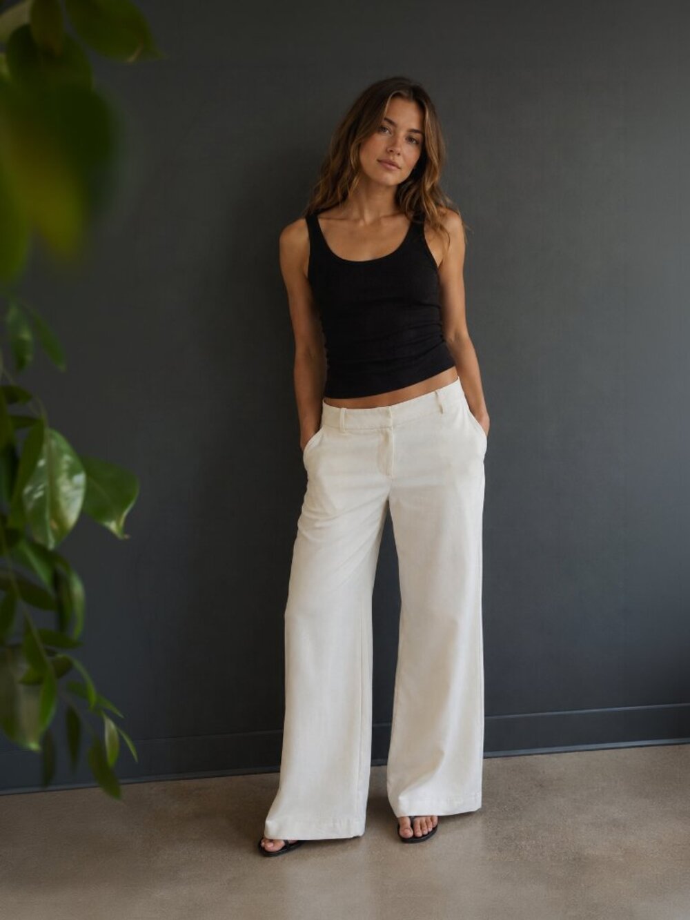 Gorgeous Off-White Wide-Leg Flare Trouser Pant LIMITED 4